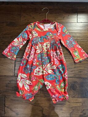 Baby Nay orange Floral Printed One-Piece